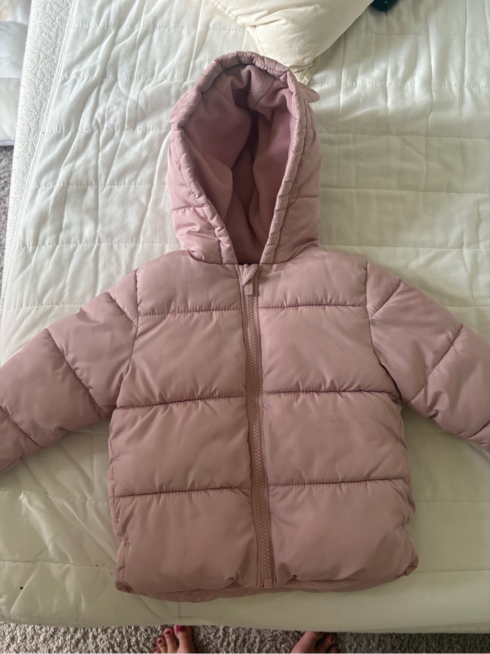 Old Navy Girls Hooded Puffer Jacket - Dusty Rose